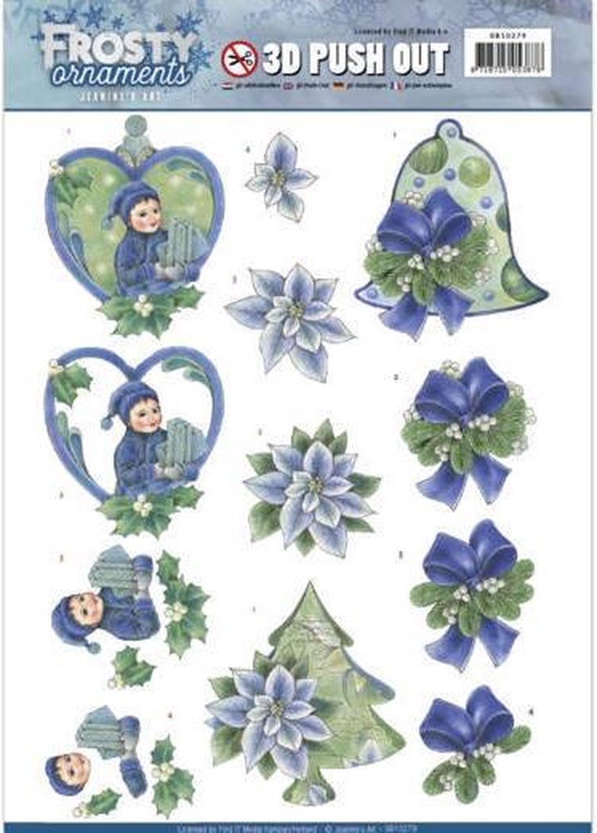 3D Uitdrukvel  - Jeanines Art - Frosty Ornaments - Groene versiersels